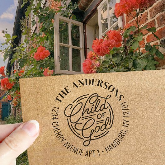 Child Of God Christian Bible Return Address セルフインキングスタンプ