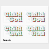 Child of God Vintage Christian Inspirational 長方形シール (シート)