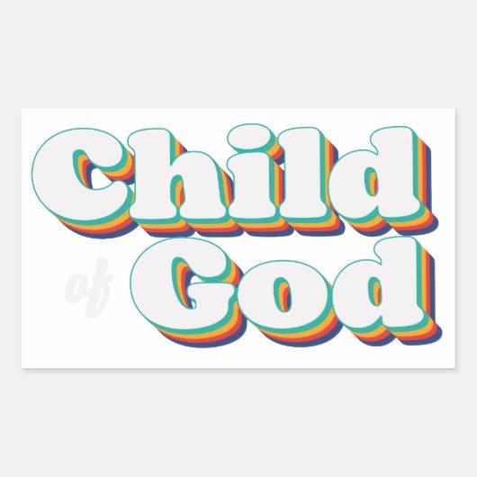 Child of God Vintage Christian Inspirational 長方形シール (正面)