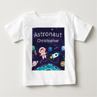  child on the moon, monogrammed name ベビーTシャツ