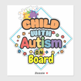 Child with Autism on Board Car Decal Sticker sign シール