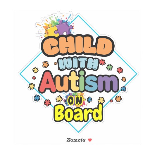 Child with Autism on Board Car Decal Sticker sign シール