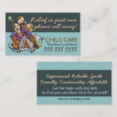 Childcare.Babysitting.Custom文字か色 名刺 (正面/裏面)