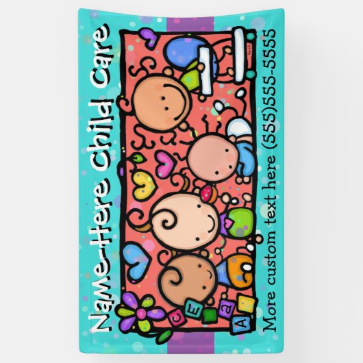 Childcare.Daycare.Pre-School.Customizable 横断幕 (縦)