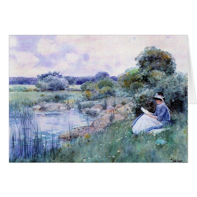 Childe Hassam -女性の読書 (正面横)