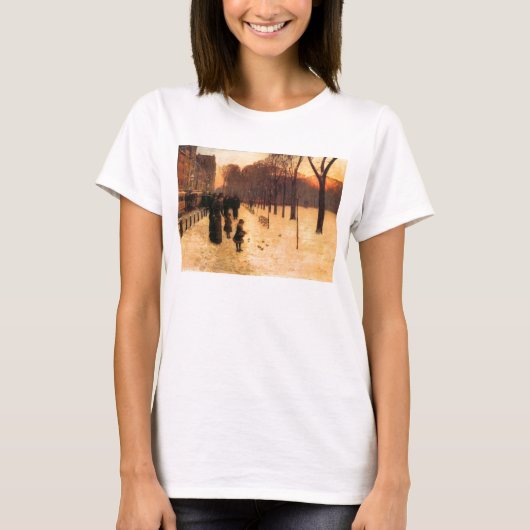 Childe Hassam -毎日のたそがれのボストン Tシャツ (正面)