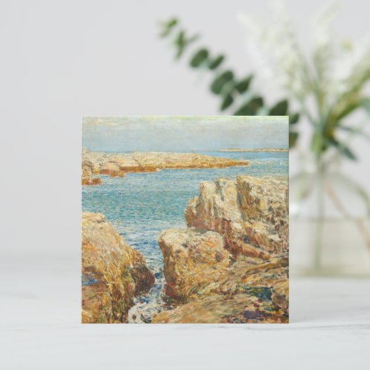 Childe Hassam -海岸の風景、浅瀬の島 シーズンカード (スタンド正面)