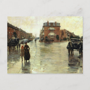 Childe Hassam -雨の日、ボストン ポストカード