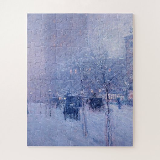 Childe Hassam - Late Apparthon、ニューヨーク、冬 ジグソーパズル (縦)