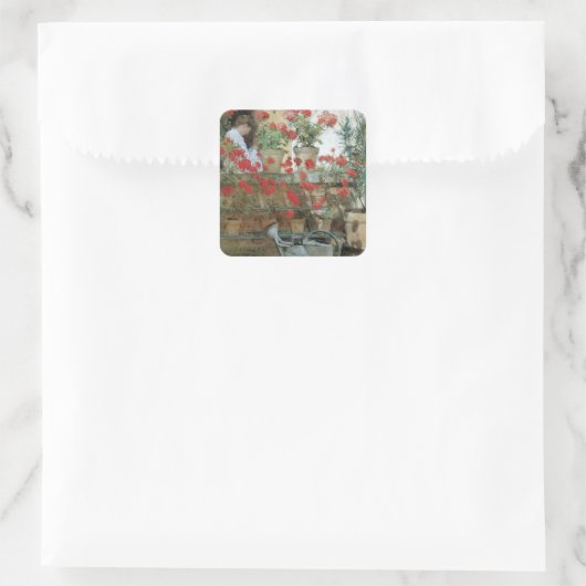 Childe Hasssamによるジェラニウム、ヴィンテージ印象主義 スクエアシール (バッグ)