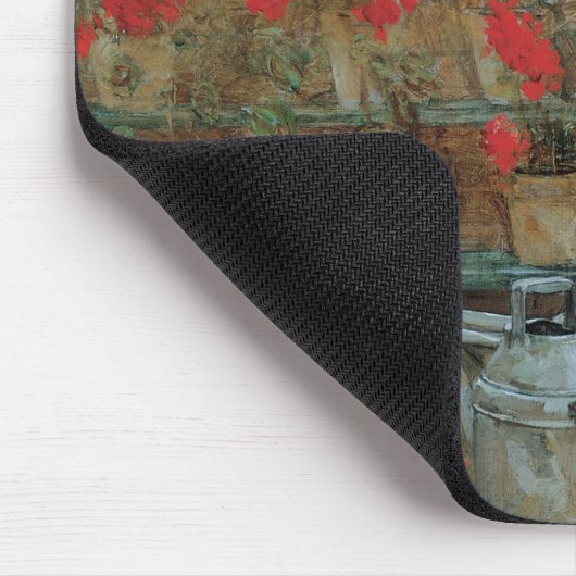 Childe Hasssamによるジェラニウム、ヴィンテージ印象主義 マウスパッド (コーナー)