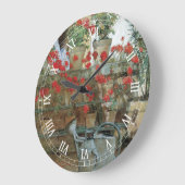 Childe Hasssamによるジェラニウム、ヴィンテージ印象主義 ラージ壁時計 (傾斜)