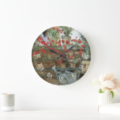 Childe Hasssamによるジェラニウム、ヴィンテージ印象主義 ラージ壁時計 (ホーム)