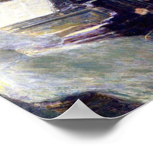 Childe Hasssamによるピアノの女性 ポスター (角)