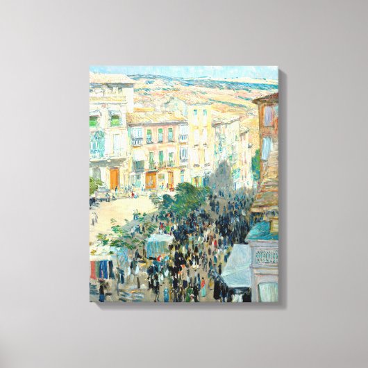 Childe Hasssamによる南フランスの都市の眺め キャンバスプリント (正面)