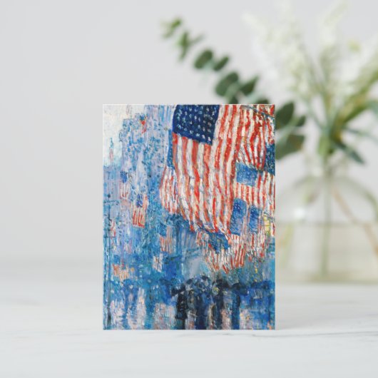 Childe Hasssamによる「雨の中の大通り」 ポストカード (スタンド正面)