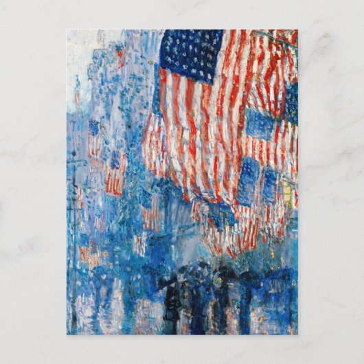 Childe Hasssamによる「雨の中の大通り」 ポストカード (正面)