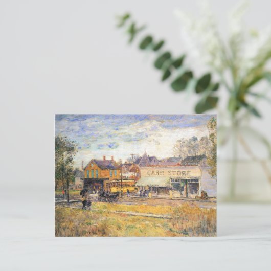 Childe Hasssam – イリノイ州オークパークトラムの終点 ポストカード (スタンド正面)