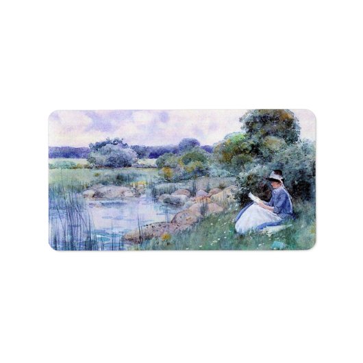 Childe Hasssam – 女性読の ラベル (正面)