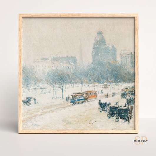 Childe Hasssam Winter in Union Square 絵画's Art ポスター