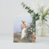 Childe Hasssam - Woman in Garden ポストカード (スタンド正面)