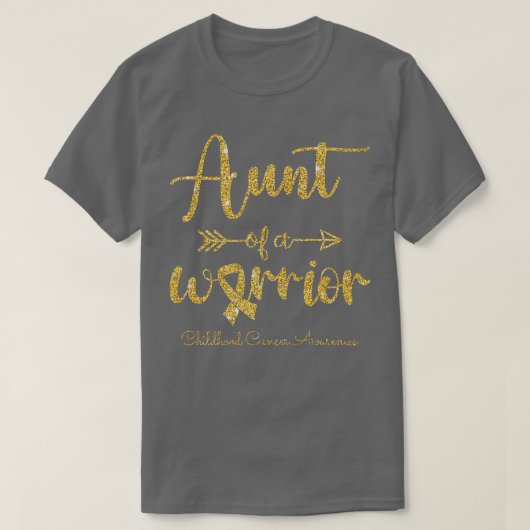Childhood Cancer Awareness Aunt Of A Warrior Tシャツ (デザイン正面)