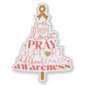 childhood cancer awareness Christmas Tree シール (正面)