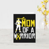 Childhood Cancer Awareness Gold Ribbon Mom Support カード (黄色い花)