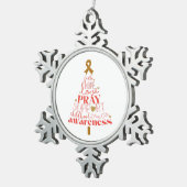 childhood cancer awareness Holiday  スノーフレークピューターオーナメント (右)