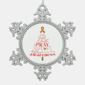 childhood cancer awareness Holiday  スノーフレークピューターオーナメント (正面)