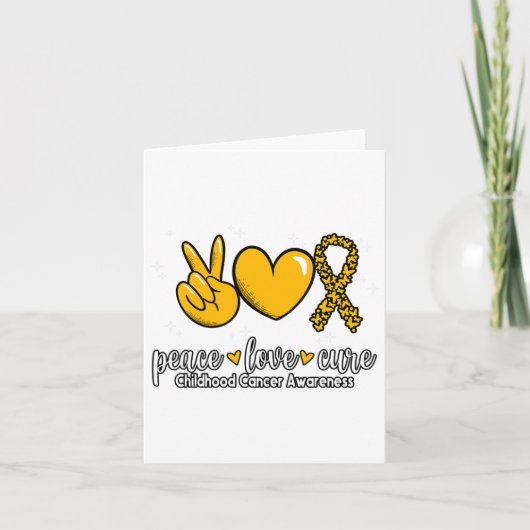 Childhood Cancer Awareness Peace Love Cure Childho カード (正面)
