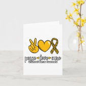 Childhood Cancer Awareness Peace Love Cure Childho カード (黄色い花)