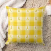 Childhood Cancer Awareness Plaid Gold Ribbon クッション (ブランケット)