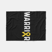 Childhood Cancer Awareness Ribbon Warrior  フリースブランケット (正面(横))