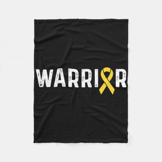 Childhood Cancer Awareness Ribbon Warrior  フリースブランケット (正面)