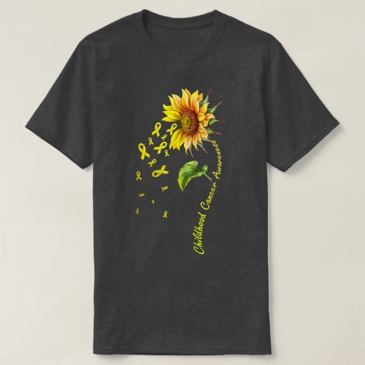 Childhood Cancer Awareness Sunflower 920 Tシャツ (デザイン正面)