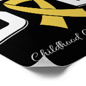 Childhood Cancer Awareness Survivor Ribbon Men Dad ポスター (角)