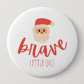 childhood cancer brave Christmas Santa 缶バッジ (正面)