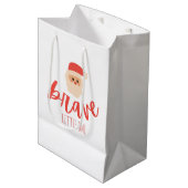 childhood cancer brave Christmas Santa Gift Bag ミディアムペーパーバッグ (正面アングル)