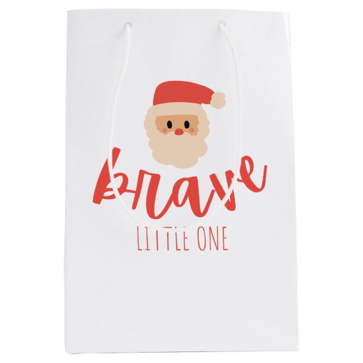 childhood cancer brave Christmas Santa Gift Bag ミディアムペーパーバッグ (正面)