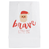 childhood cancer brave Christmas Santa Gift Bag ミディアムペーパーバッグ (裏面)