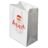 childhood cancer brave Christmas Santa Gift Bag ミディアムペーパーバッグ (裏面アングル)