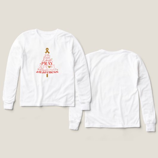 childhood cancer Christmas Girls Long Sleeve (デザイン 正面&背面)