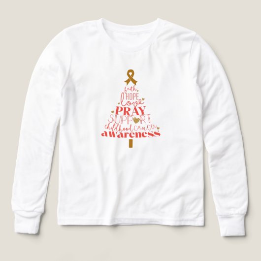 childhood cancer Christmas Girls Long Sleeve  (デザイン正面)