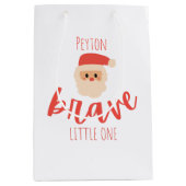 childhood cancer Custom brave Christmas Santa  ミディアムペーパーバッグ (正面)