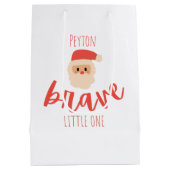 childhood cancer Custom brave Christmas Santa  ミディアムペーパーバッグ (裏面)