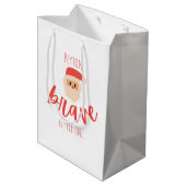 childhood cancer Custom brave Christmas Santa  ミディアムペーパーバッグ (裏面アングル)