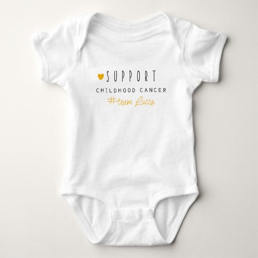 childhood cancer. Custom #team name. Baby Bodysuit ベビーボディスーツ (正面)
