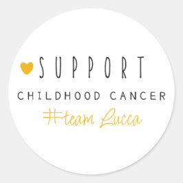 childhood cancer. Custom #team name. Stickers ラウンドシール