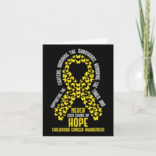 Childhood Cancer Ribbon Never Giving Up Hope Aware カード (正面)